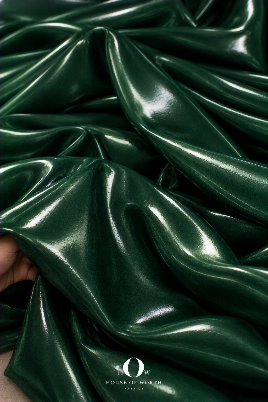 Dark Bottle Green organza fabric for saree and lehenga designs