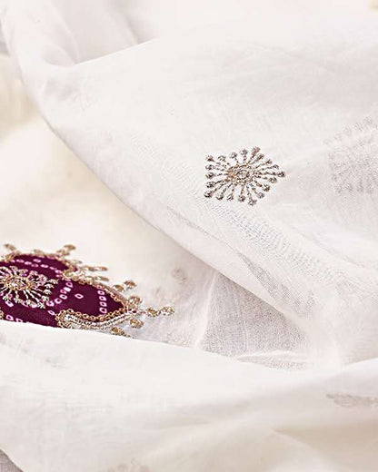 lightweight breathable Chanderi embroidery fabric for suit sets and kurtis