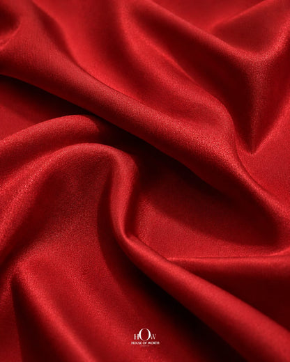 Premium Red Crepe Fabric for festive and wedding wear