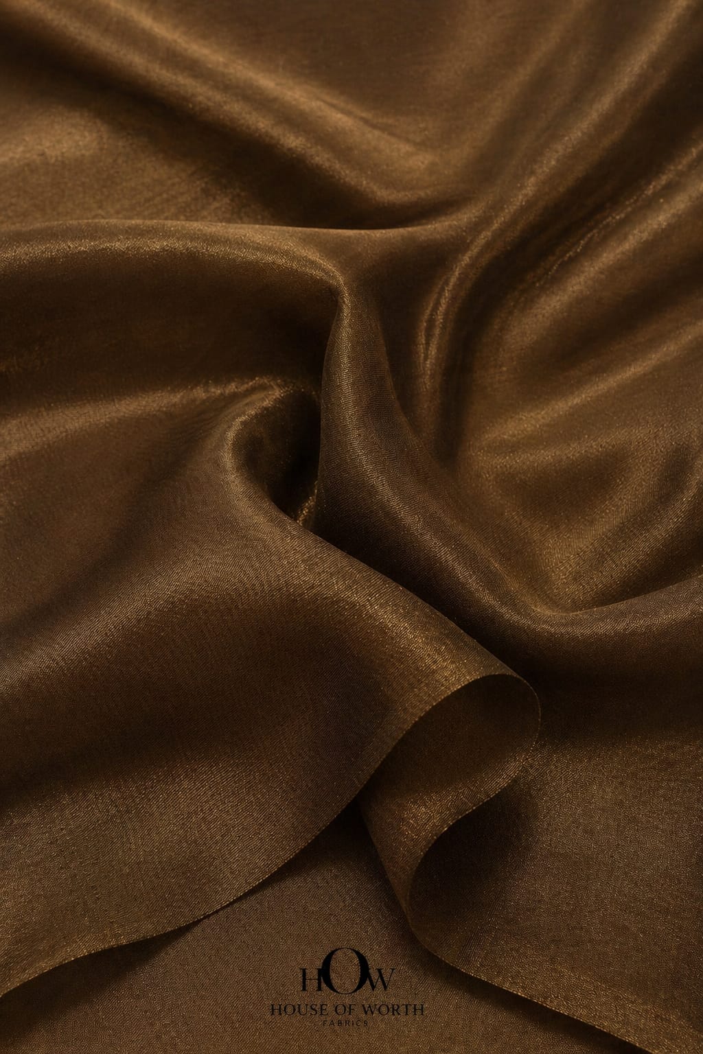 brown banarasi tissue fabric premium sheen elegant drape