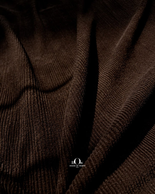 Brown corduroy fabric for winter jackets, coats and overshirts
