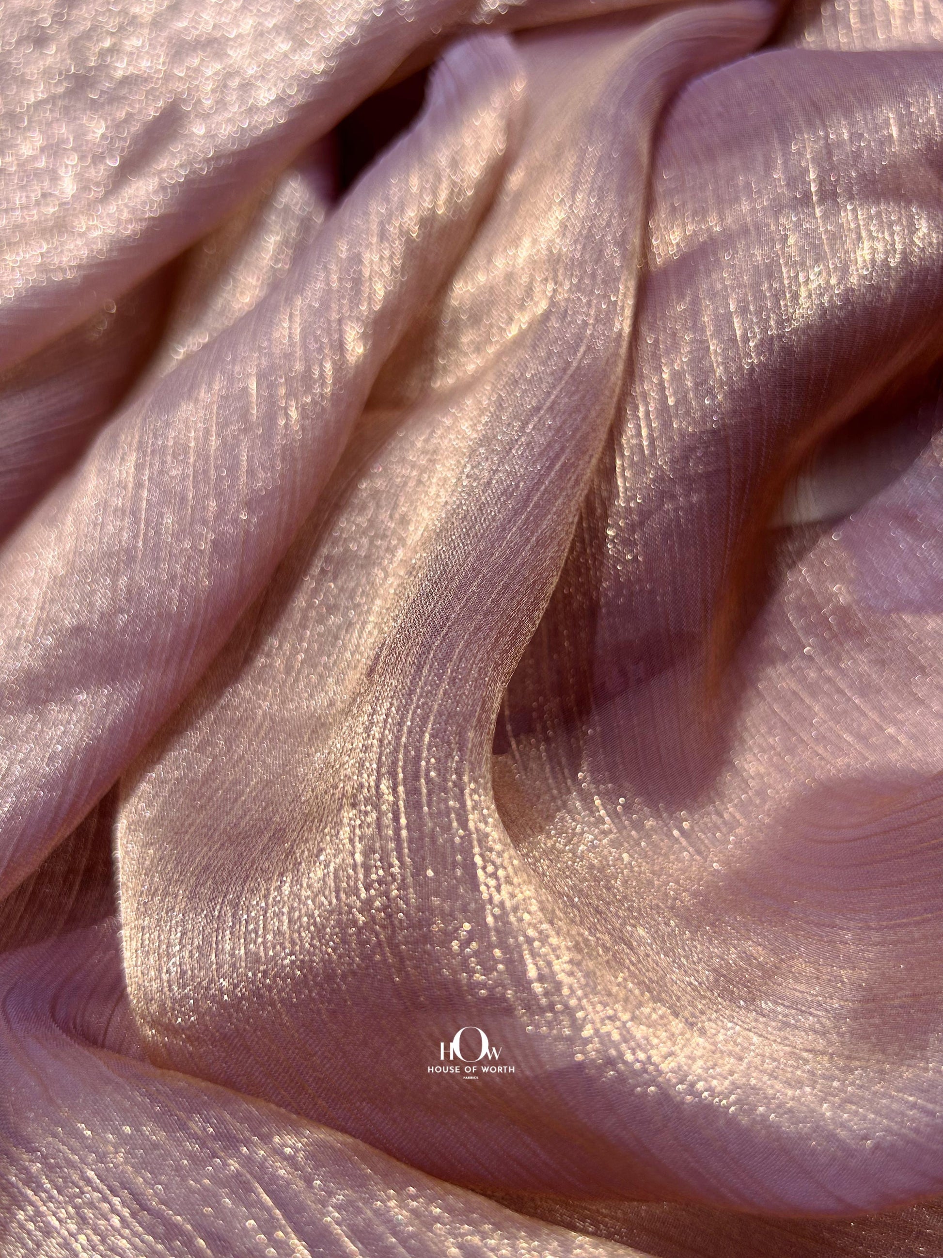 Elegant imported chiffon fabric for dupattas and drapes – available wholesale by the meter in Delhi.