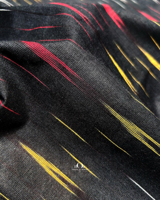 Pure cotton ikat rolls for wholesale – Surat textile market.