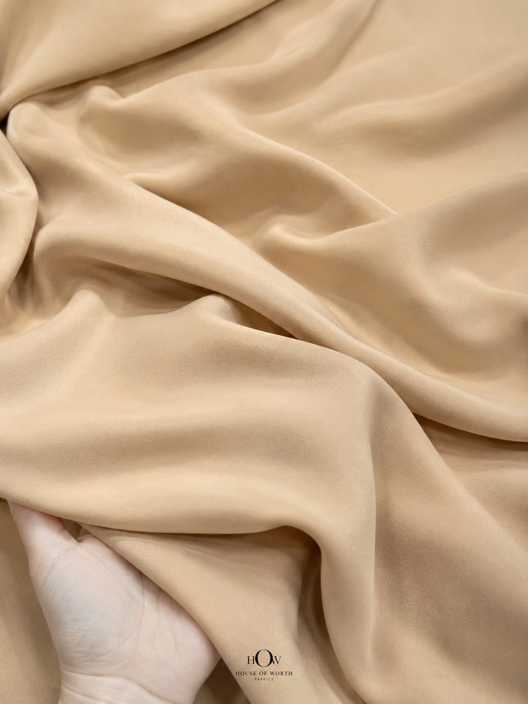 Premium Beige Crepe Fabric India for boutique collections