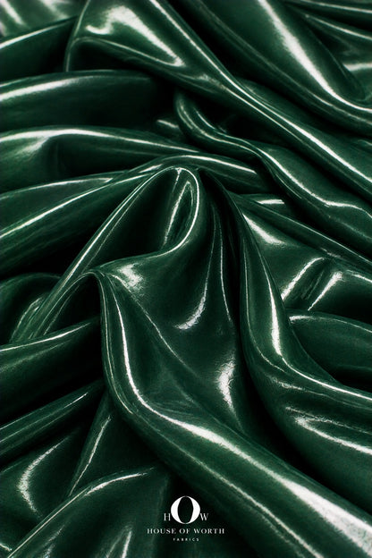 Imported dark bottle green liquid organza for dupattas and festive ethnicwear