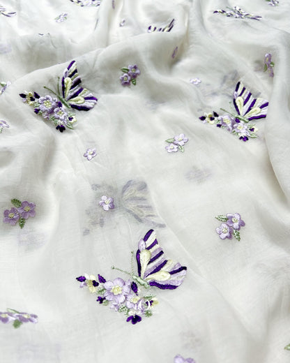 mul chanderi fabric embroidered