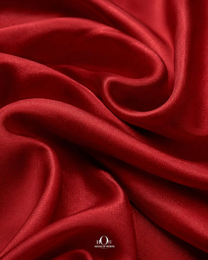 Soft flowing Red Natural Crepe Fabric for dresses and suits