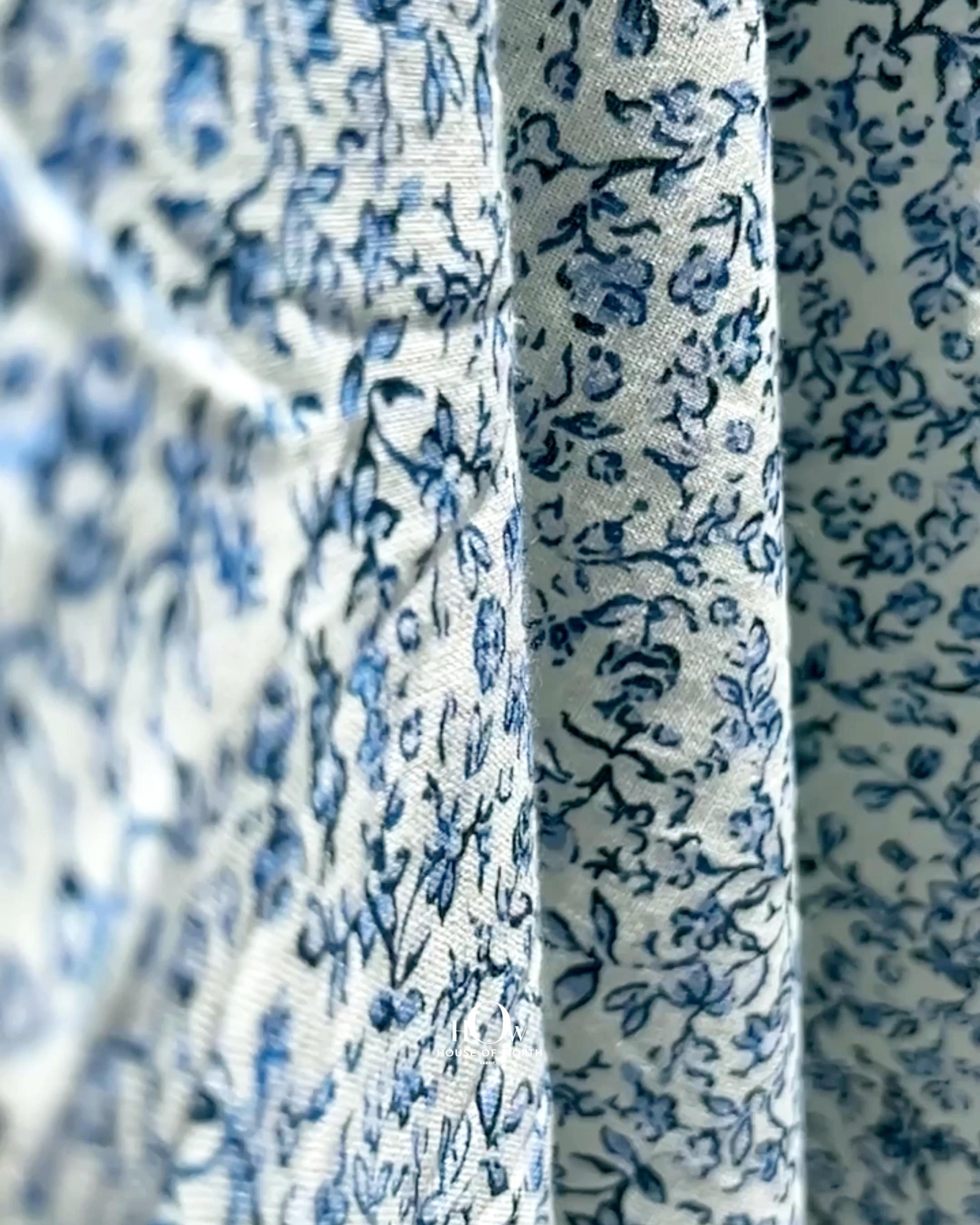 Breathable printed cotton linen fabric for casual kurtis and shirts; wholesale Delhi