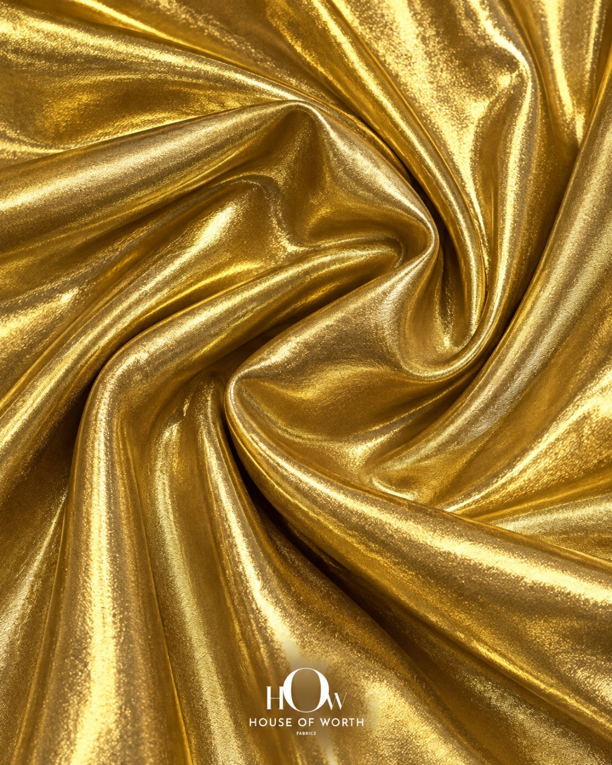 Close view of golden metallic Disco Lycra fabric for partywear, stagewear and costumes