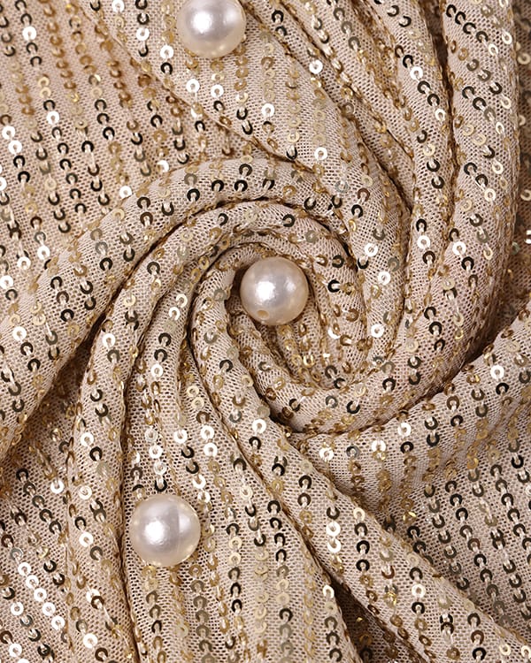 golden colour sequins fabric