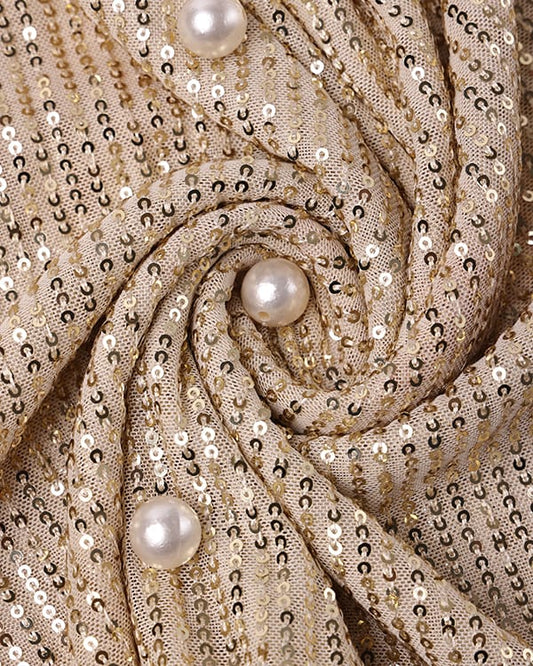 golden colour sequins fabric