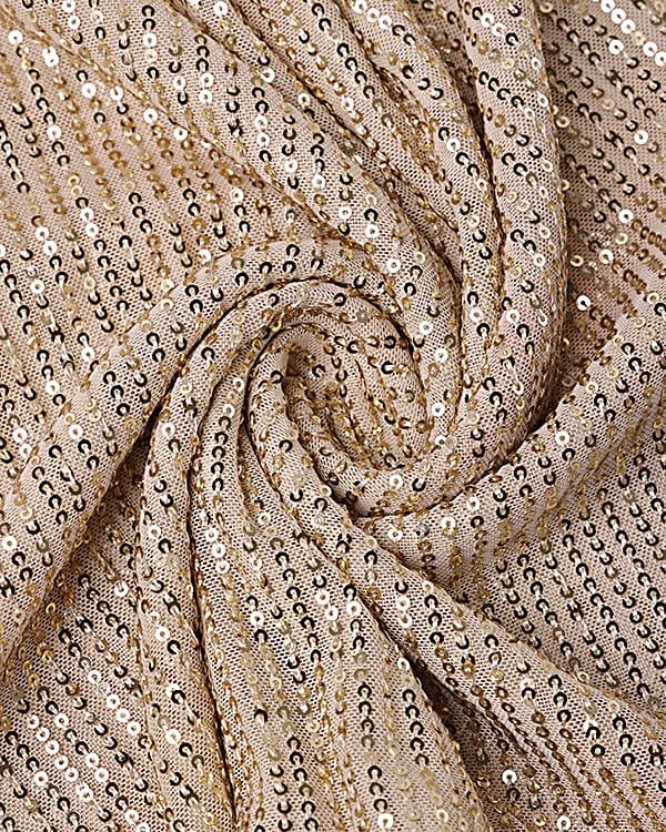 golden colour sequins material 
