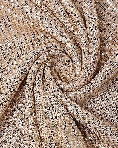 golden colour sequins material 