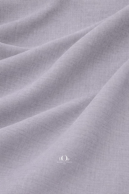 Grey cotton linen fabric structured drape for uniform tailoring and formal shirts