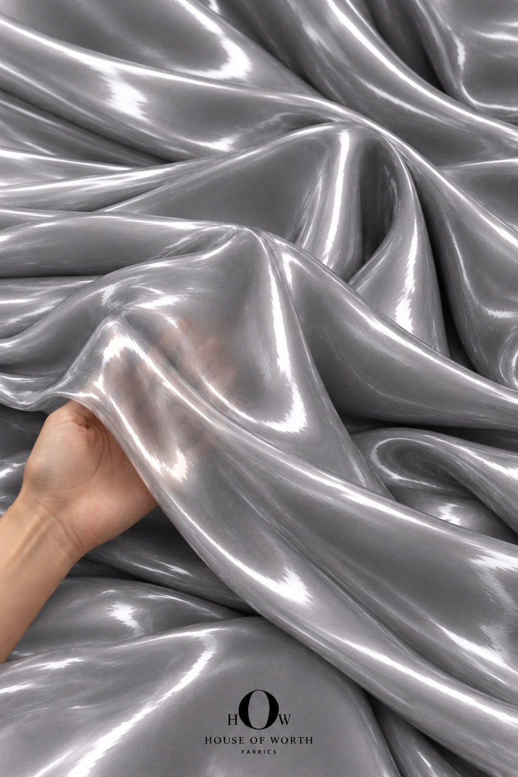 Imported grey liquid organza for dupattas and festive ethnicwear