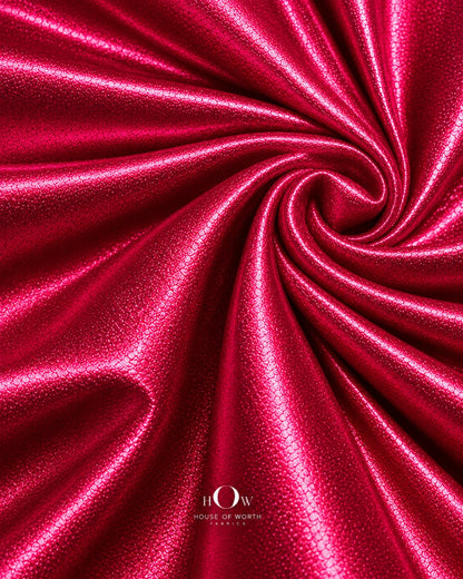 Hot pink imported metallic Disco Lycra fabric in polyester-spandex, 60 inch width