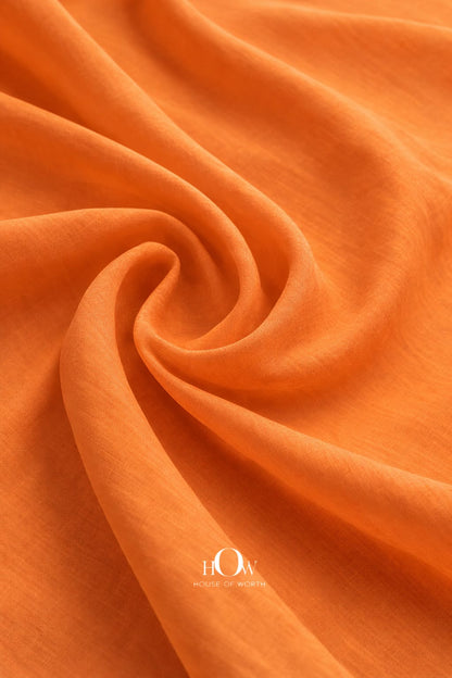 High-quality orange cotton poplin fabric for garments