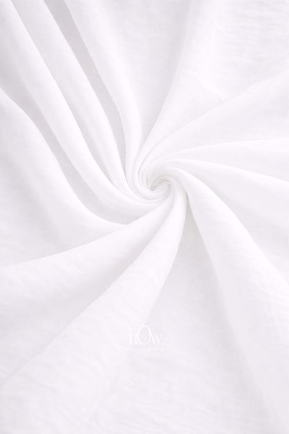 High-quality white cotton poplin fabric for tailoring and dressmaking