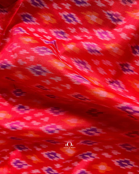 Pure ikat silk fabric rolls for wholesale – authentic Pochampally ikat suppliers.
