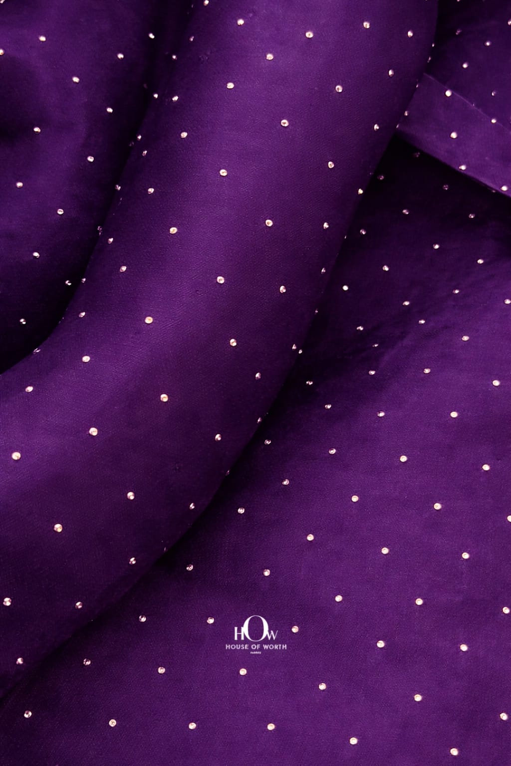 Deep purple organza cloth ideal for luxurious bridal gowns and party dresses