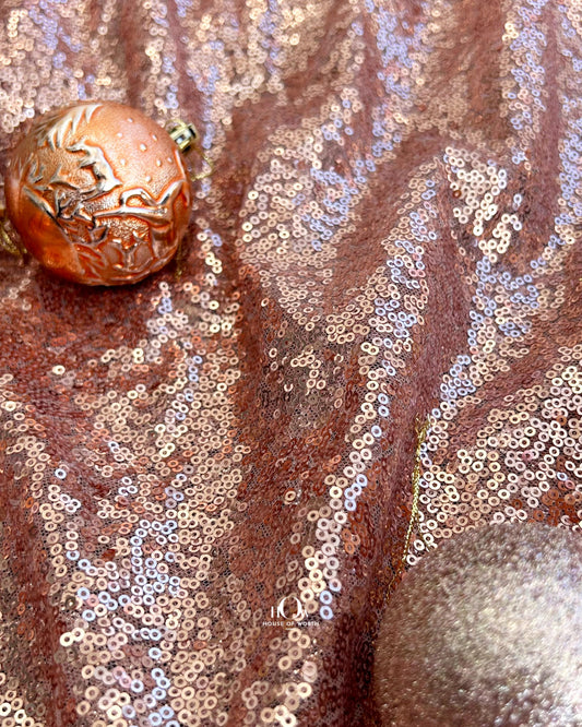 Zara khichdi sequins fabric with fine 2mm detailing – used for designer dresses and lehengas, sourced from wholesalers in Delhi and Surat.