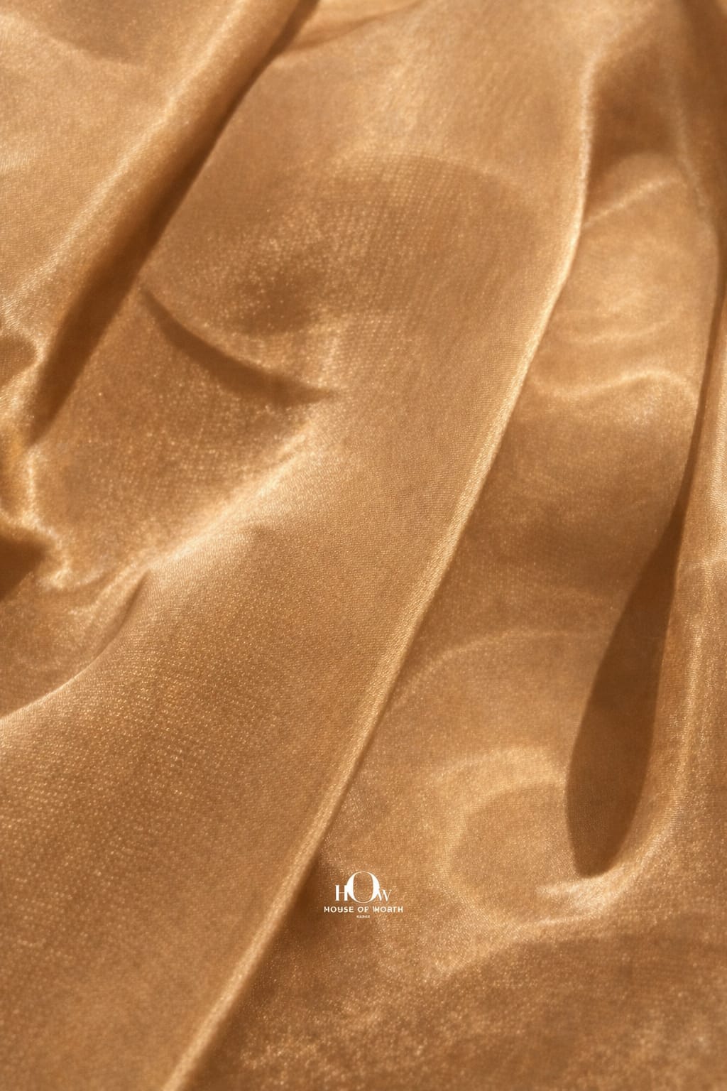 Jimmy Choo light golden organza fabric for embroidery and couture wear