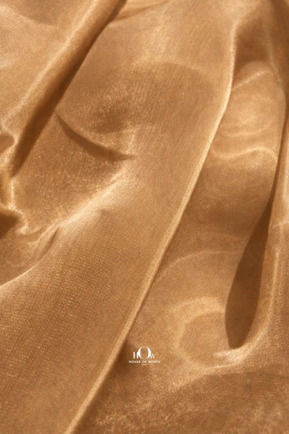Jimmy Choo light golden organza fabric for embroidery and couture wear