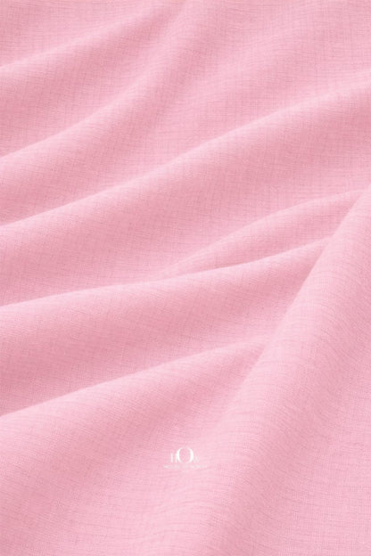 Premium cotton linen blend fabric light pink close up for designers and manufacturers