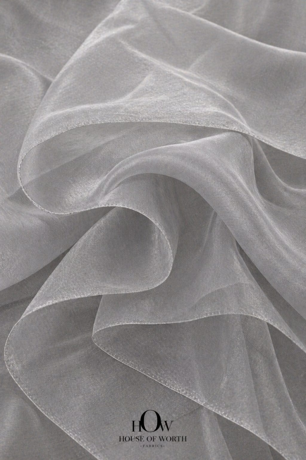 soft grey banarasi tissue fabric for designer wear