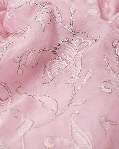 luxury mulchanderi embroidered fabric ethnic