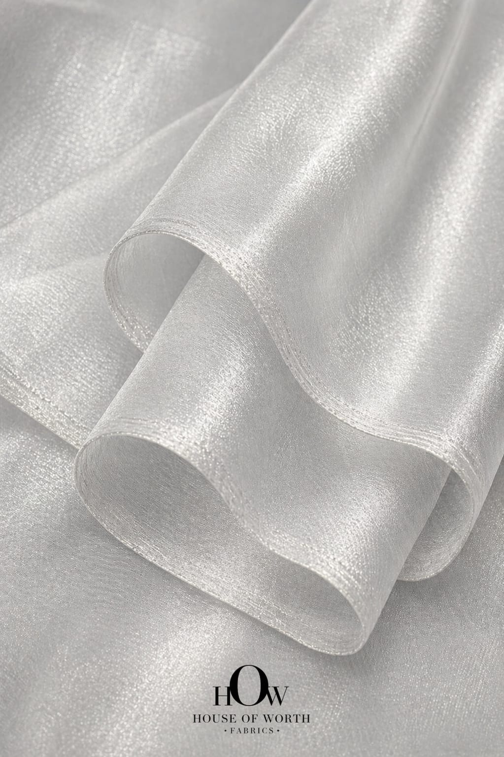 elegant silver white banarasi tissue fabric sheer finish