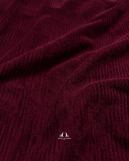 Maroon corduroy fabric for skirts, co-ord sets and contemporary western dresses