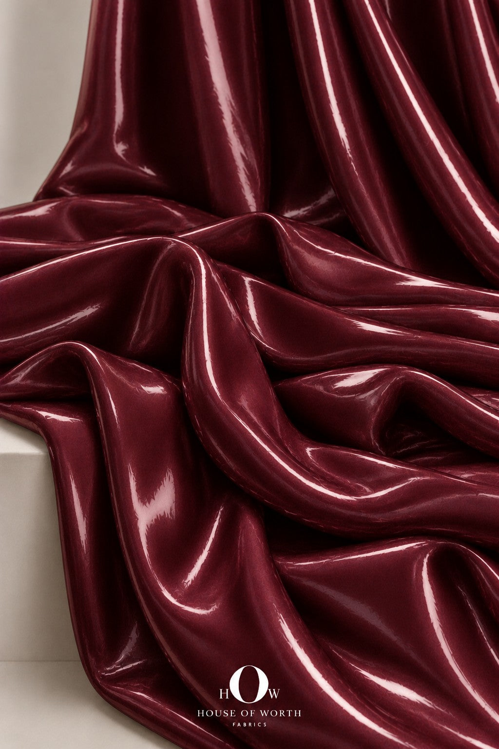 Maroon liquid organza fabric for dresses and designer gowns