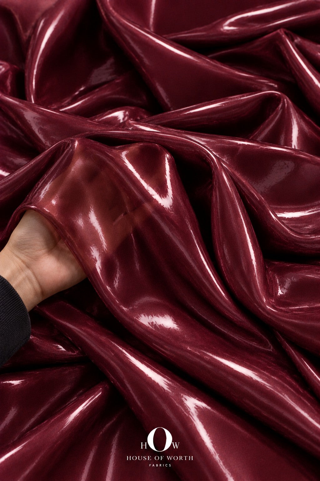 Maroon organza fabric for saree and lehenga designs