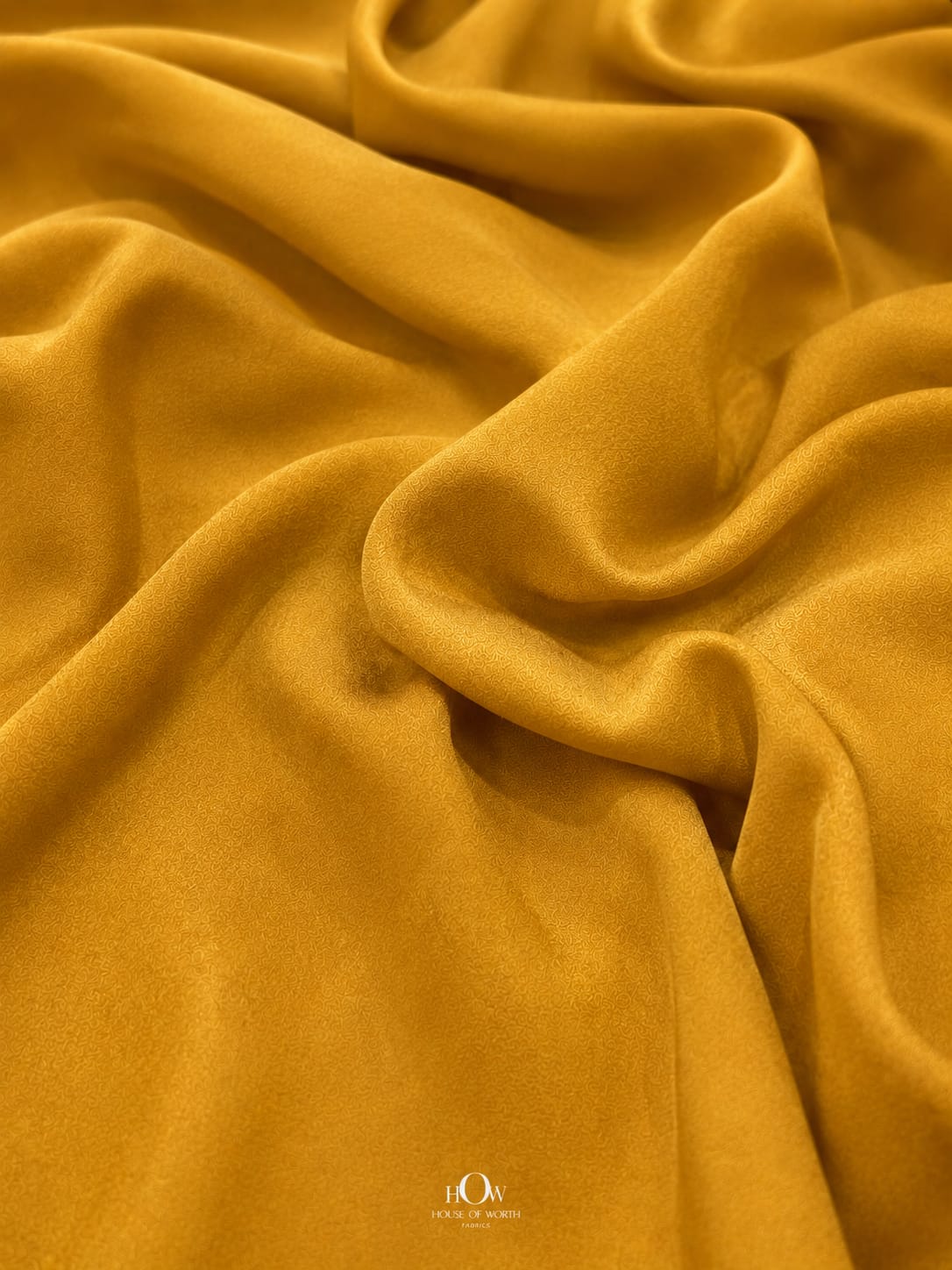 Premium Mustard Crepe Fabric India for designer garments