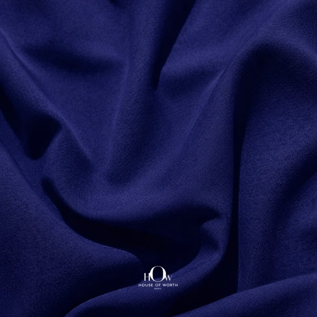 Plain navy blue banana crepe fabric by metre for boutique stitching and garment manufacturing