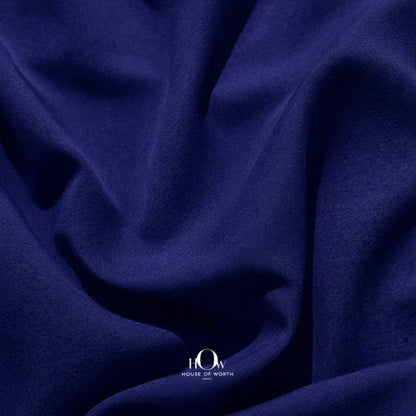Plain navy blue banana crepe fabric by metre for boutique stitching and garment manufacturing