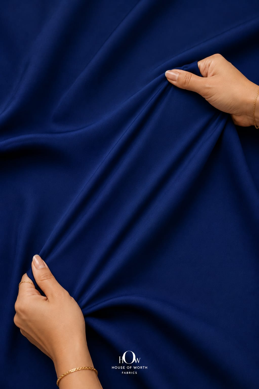 Navy blue imported four way Lycra fabric with a smooth refined surface. 
