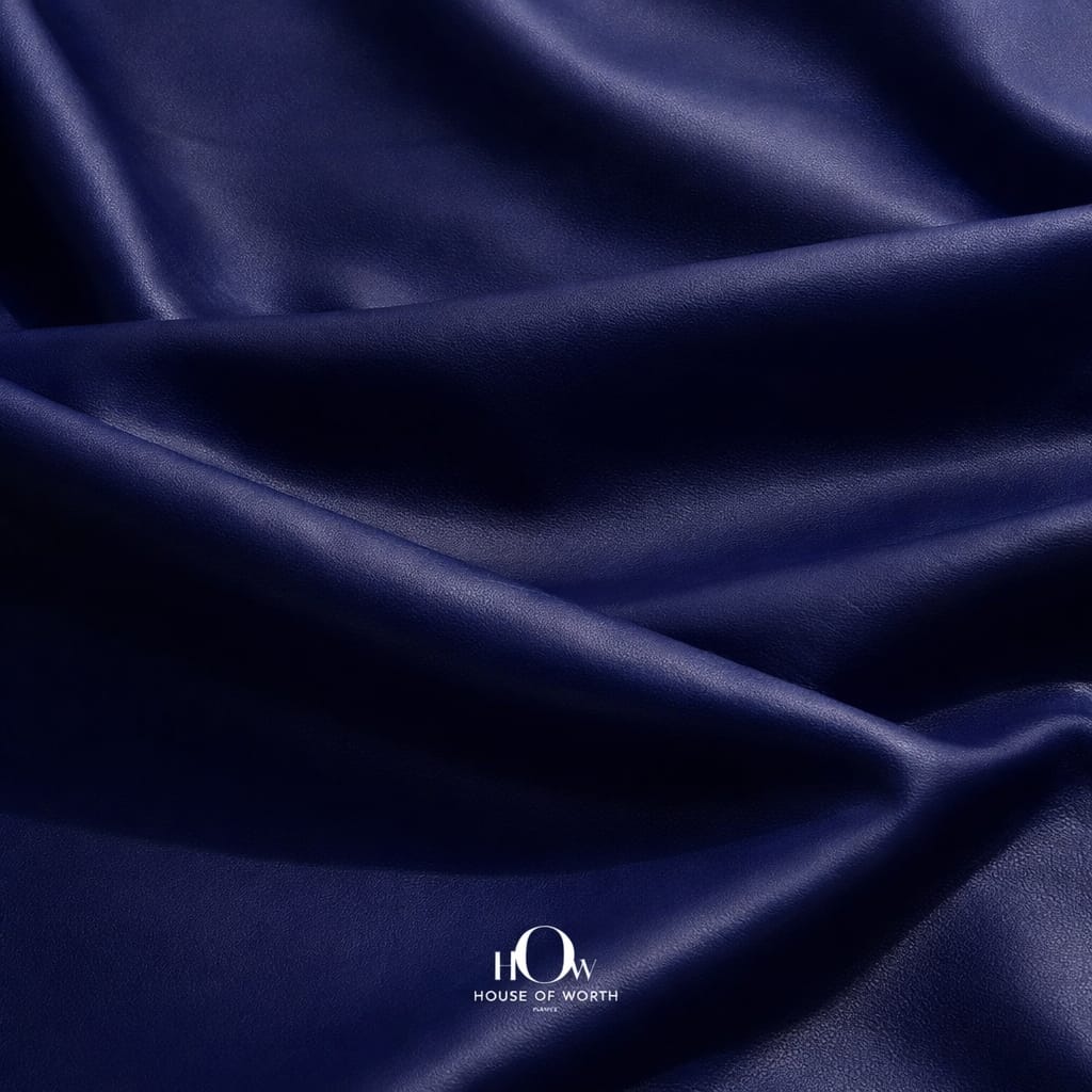 Navy blue leather fabric for upholstery on sofas and chairs, flexible and easy to maintain