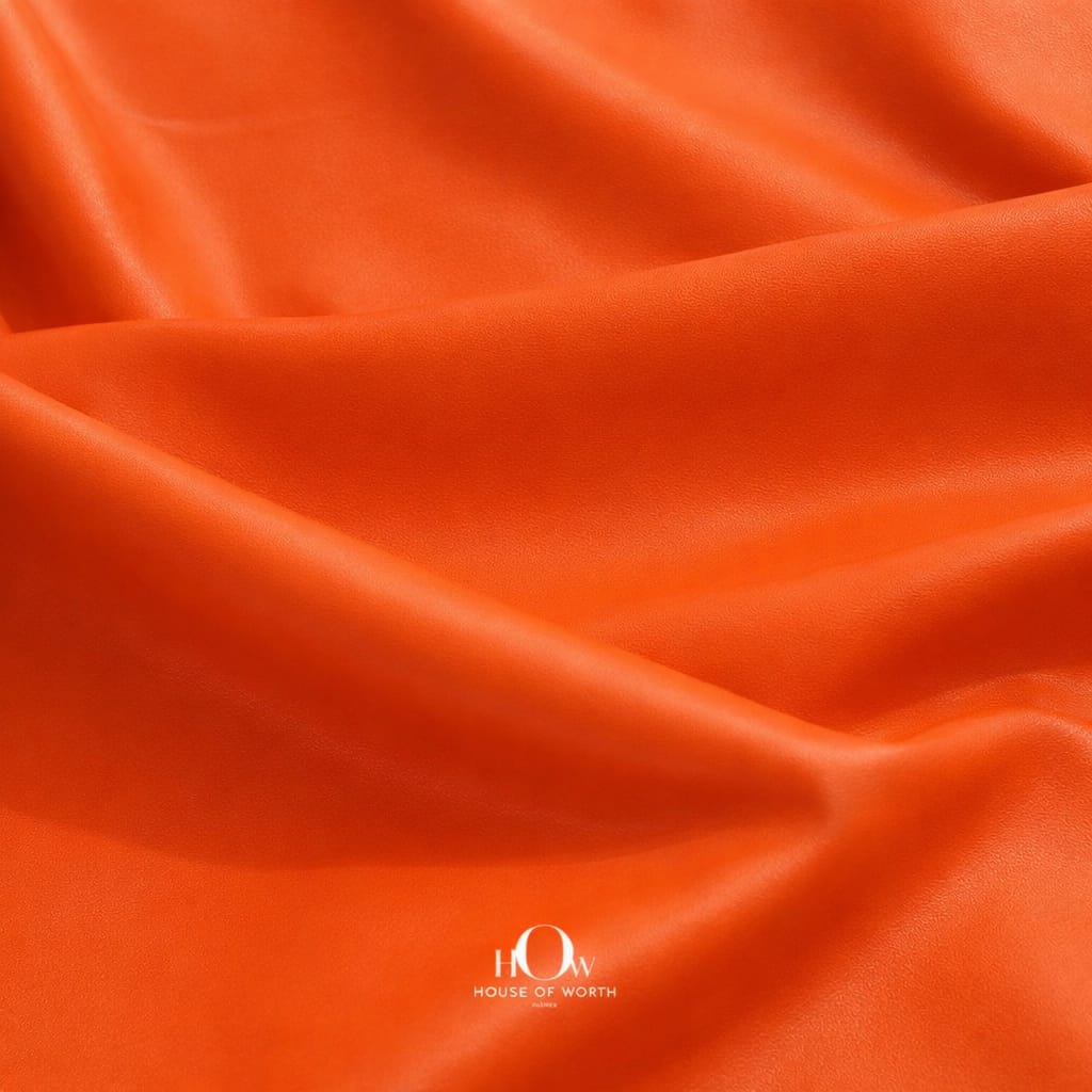 Orange leather fabric for bags with durable body for boutiques and manufacturers
