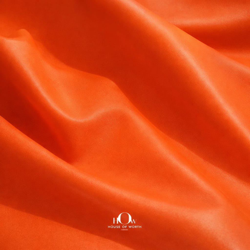 Orange leather fabric for upholstery on sofas and chairs, flexible finish that’s low maintenance