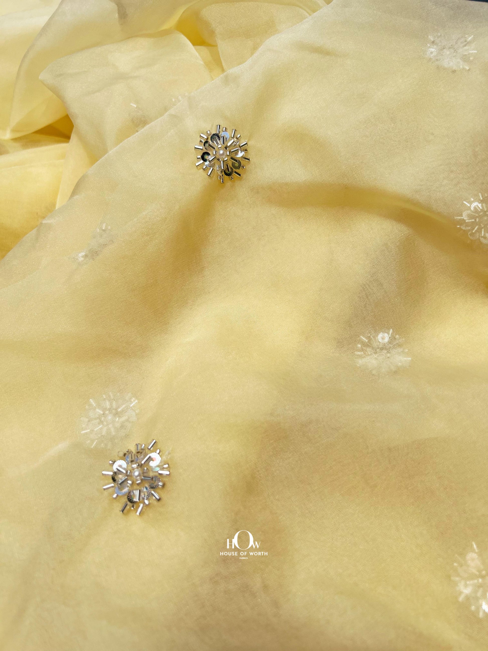 Printed organza fabric for dresses and cord sets. Imported organza fabric suppliers in Delhi.