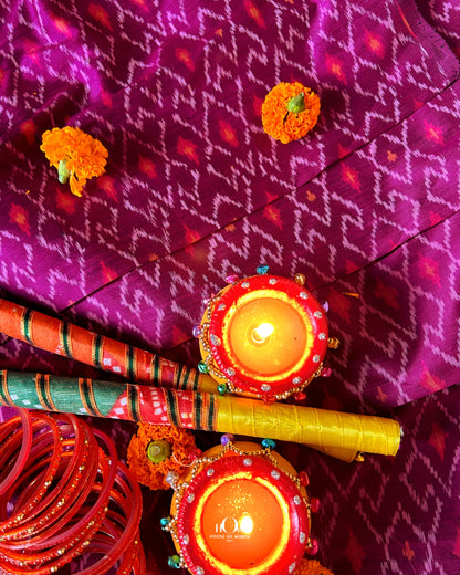 Soft double ikat silk for designer gowns and sarees – Pochampally handwoven silk