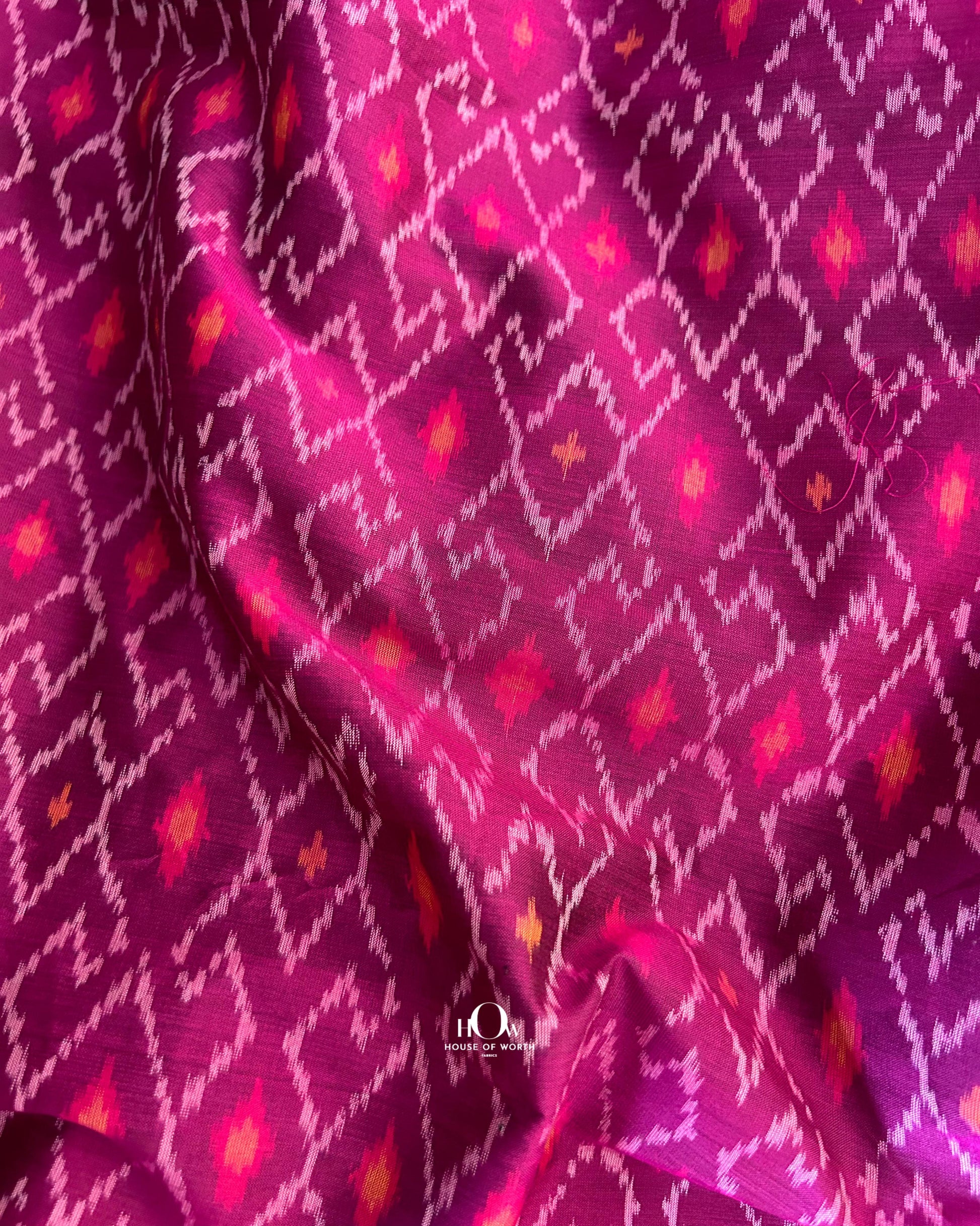Pure silk ikat blouse fabric – Pochampally motifs sourced from Telangana
