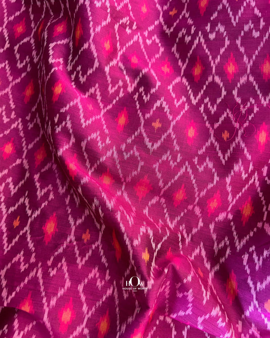 Pure silk ikat blouse fabric – Pochampally motifs sourced from Telangana