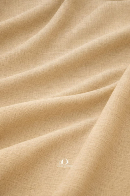 Imported beige cotton linen fabric drape for dresses, tops and co-ords
