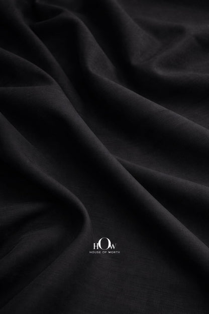 Premium imported black cotton poplin fabric ideal for shirts and uniforms