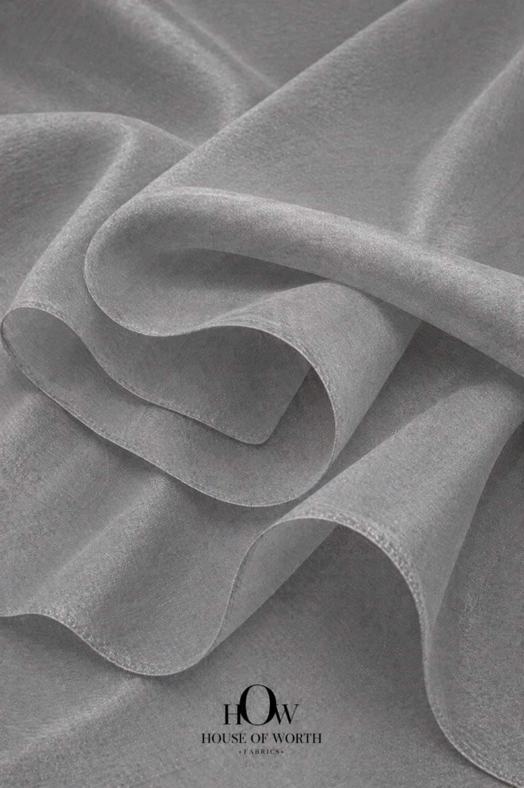 premium grey banarasi tissue fabric for suits and sarees