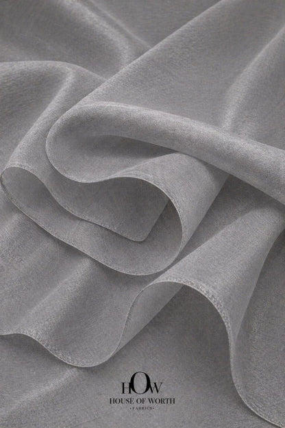 premium grey banarasi tissue fabric for suits and sarees