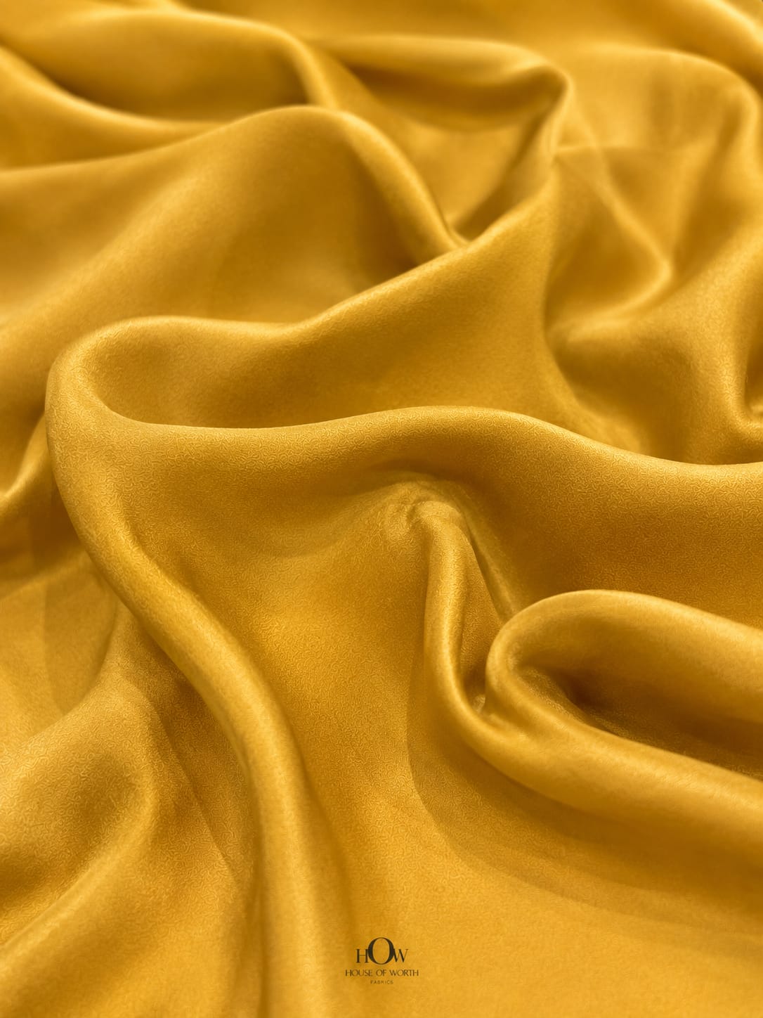 Soft Mustard Natural Crepe Fabric with luxurious finish